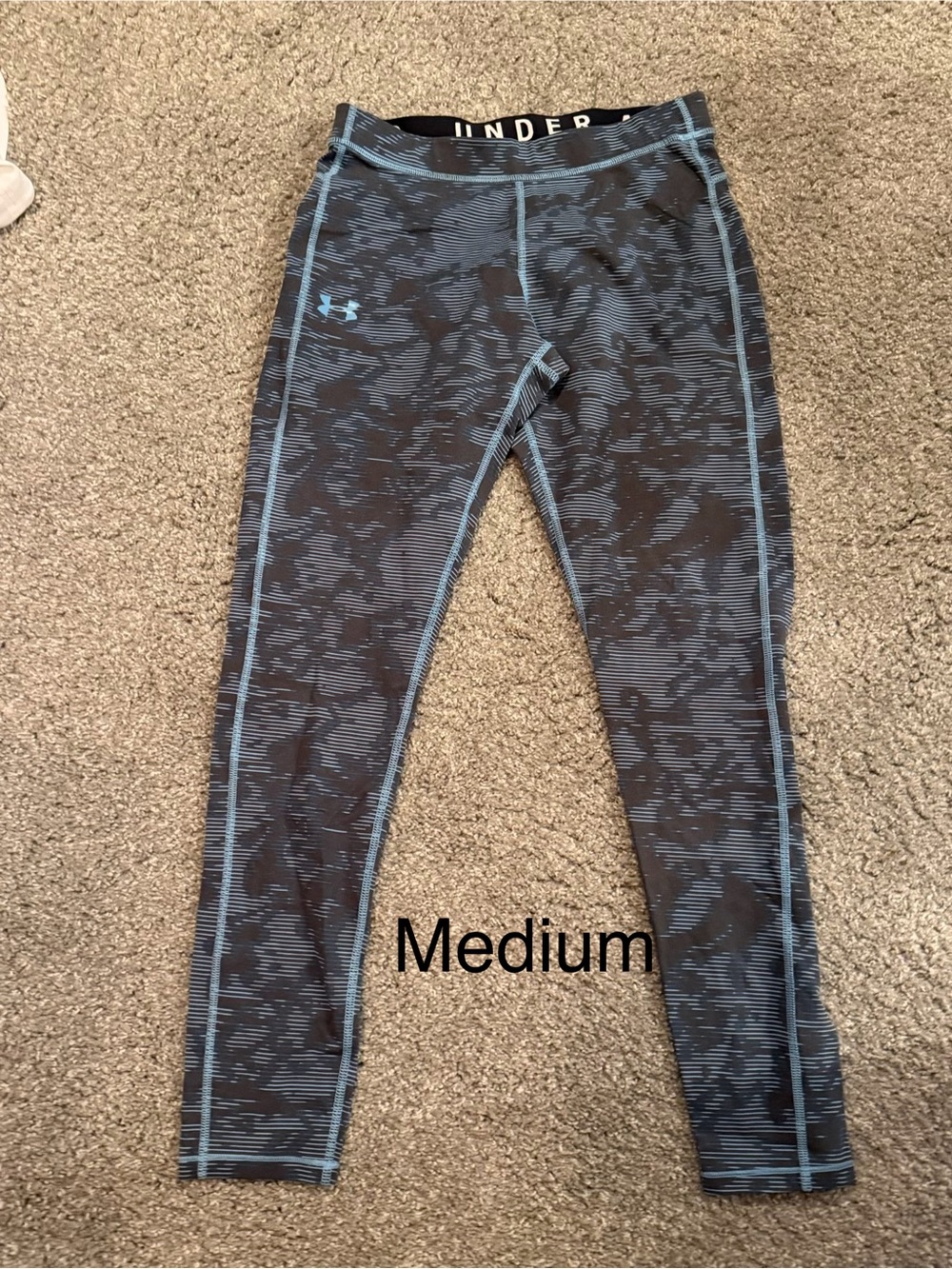 Under Armour Black and Blue Camo Leggings